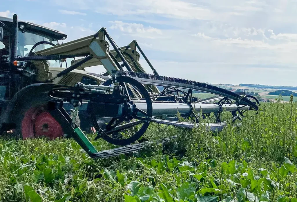 Top Cut Unkrautschneider auf Zuckerrübenfeld